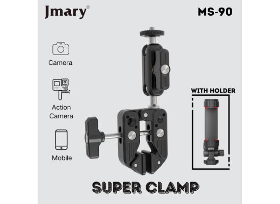 JMARY MS-90 Aluminium Multi-Functional Super Clamp for Camera and Phone - Black